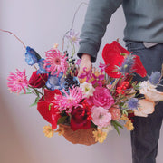 Flowers in a container / images for scale only