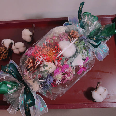 Flowers in a container / images for scale only