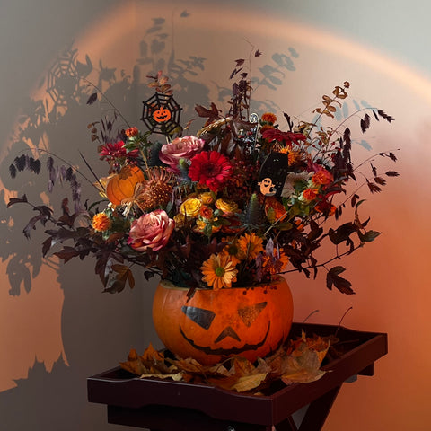 Flowers in a container / images for scale only