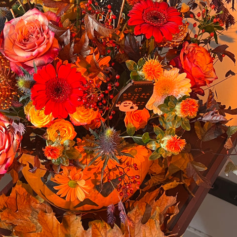 Flowers in a container / images for scale only