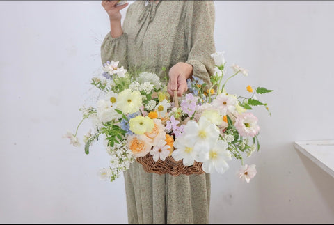 Flowers in a container / images for scale only