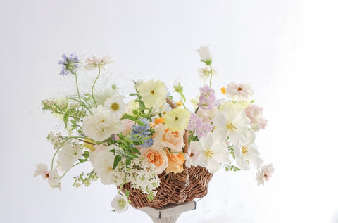 Flowers in a container / images for scale only