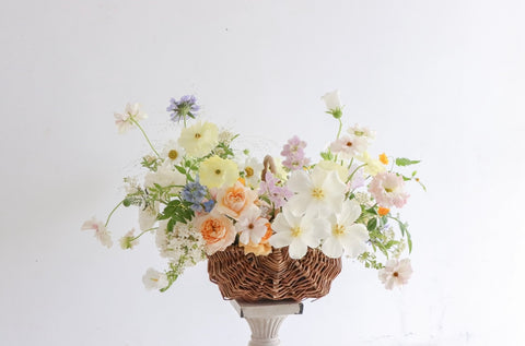 Flowers in a container / images for scale only