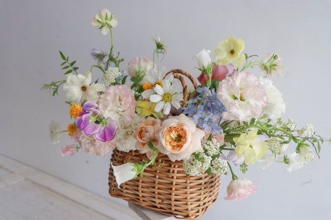 Flowers in a container / images for scale only