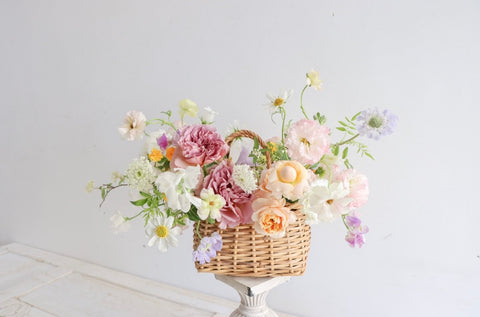 Flowers in a container / images for scale only