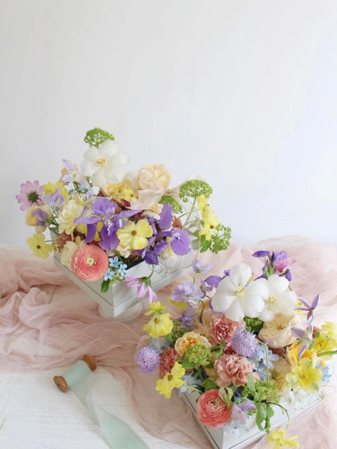 Flowers in a container / images for scale only