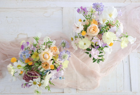 Flowers in a container / images for scale only