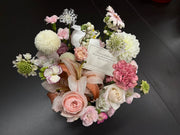 Flowers in a container / images for scale only